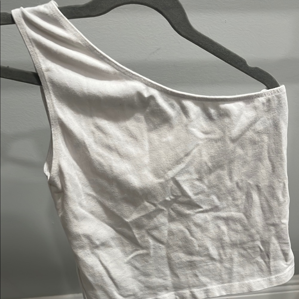White One-Shoulder Women's Top